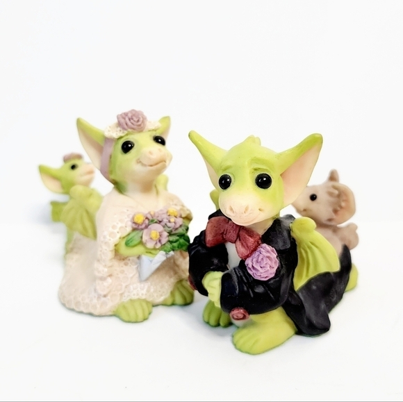 Vintage Whimsical World of Pocket Dragons Bride & Groom Set 1995 - Picture 8 of 8